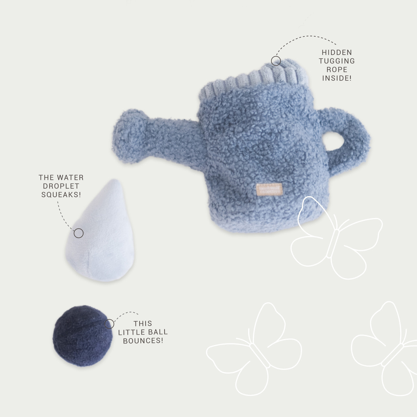 Watering can interactive dog toy enrichment dog toy squeaker dog toy snuffle dog toy