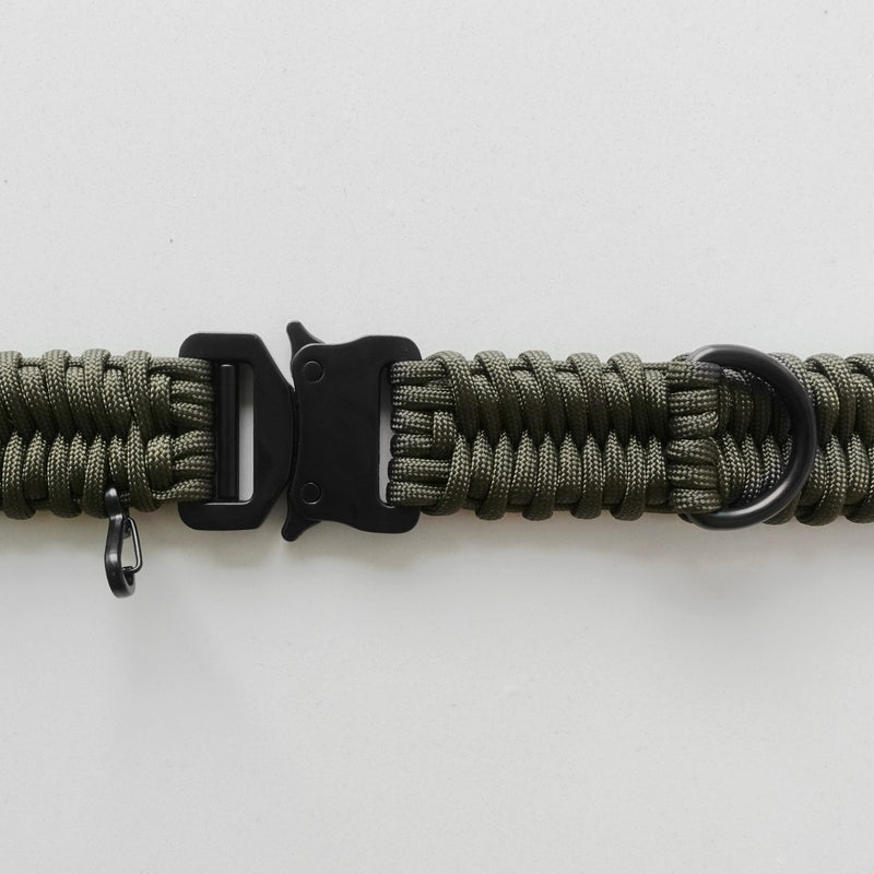Paracord handwoven braid dog Collar in Dunes Pink