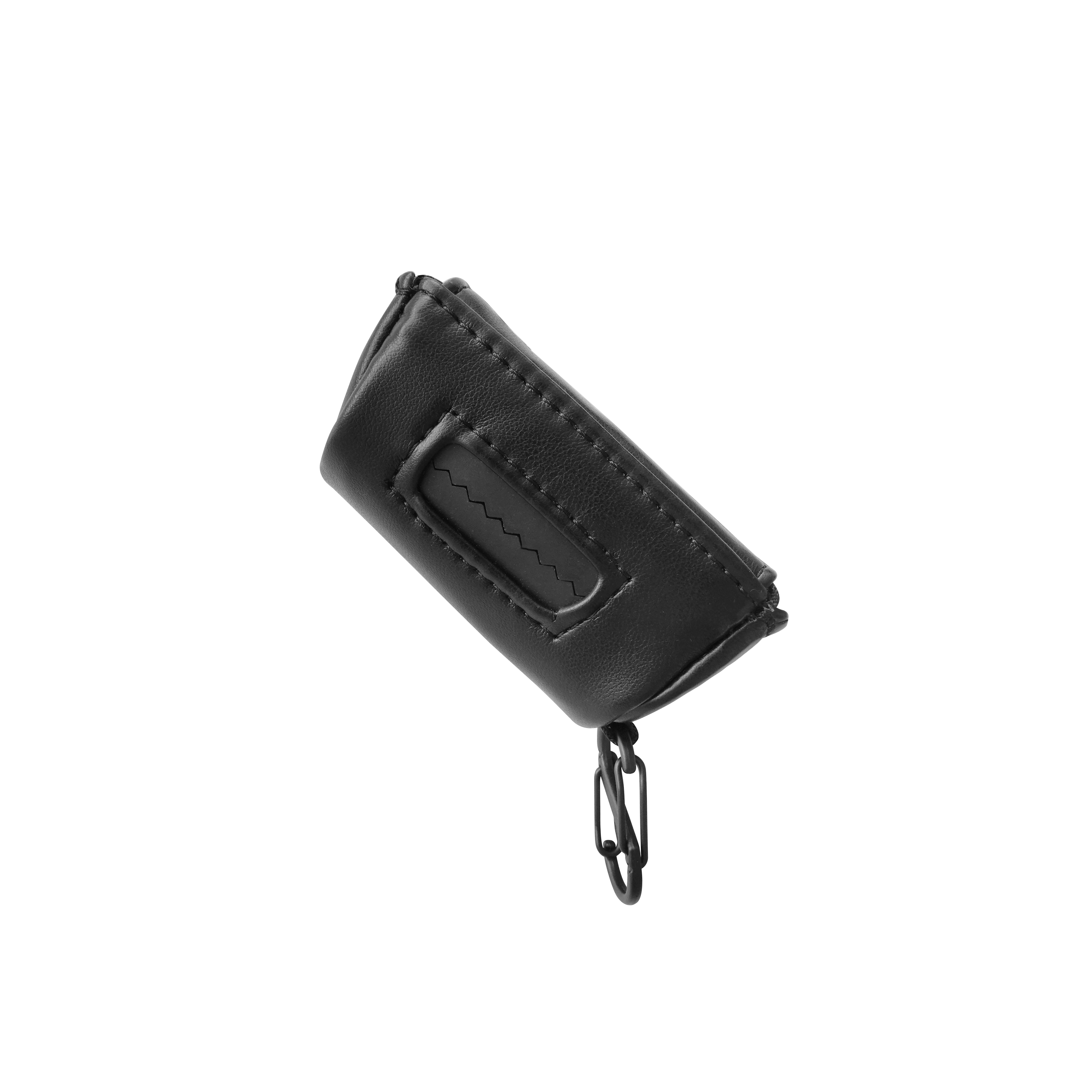 MEMO POO Bag dispenser in leather in black