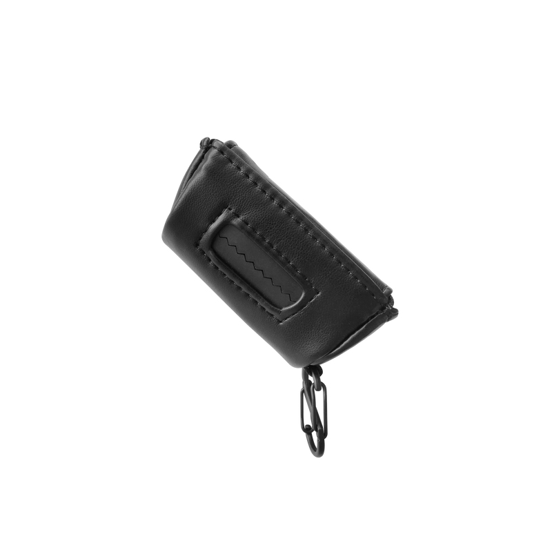 MEMO POO Bag dispenser in leather in black