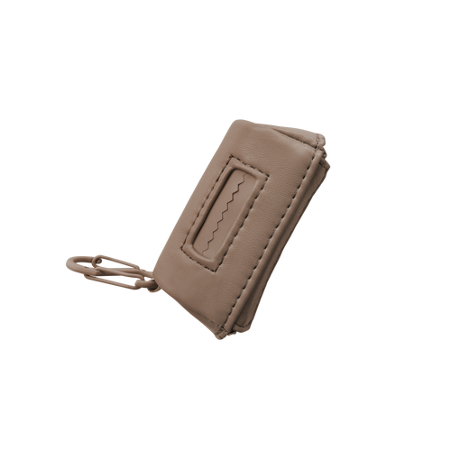MEMO POO Bag dispenser in leather in camel