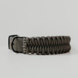 Adjustable handwoven braid dog Collar in pine green